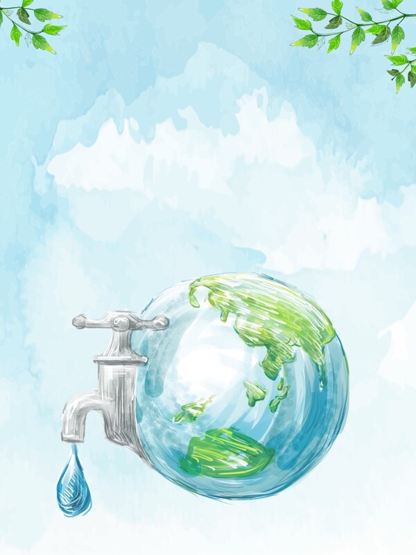 节约用水保护地球环境日广告背景