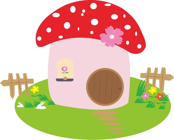 儿童卡通蘑菇小房子图片