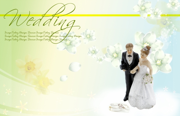 婚礼海报背景素材PSD文件