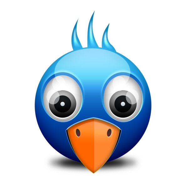 蓝色小鸟图标icon设计素材