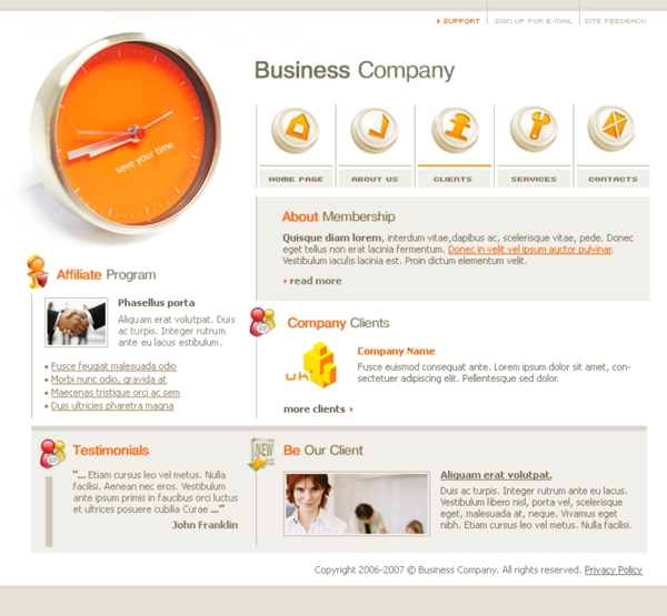 快速商业网页设计模板1图片