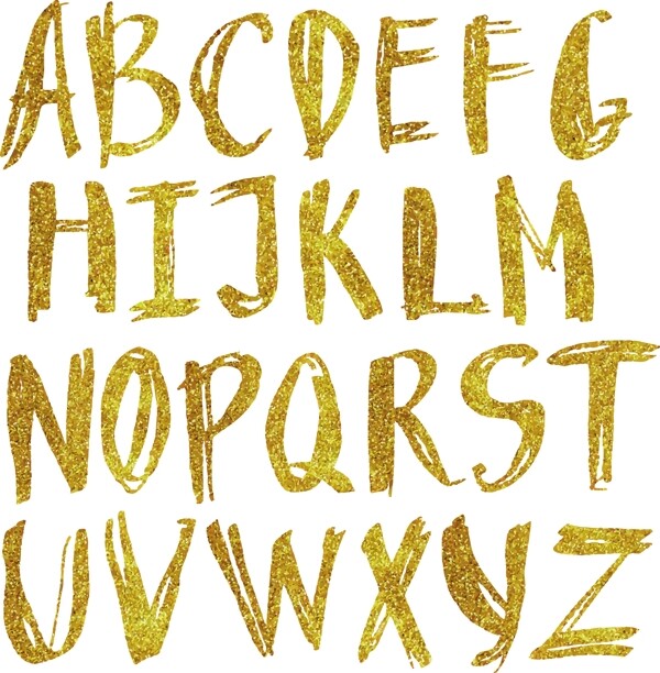 金色油画字母笔迹