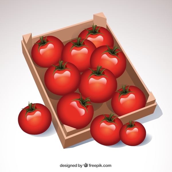 一盒逼真的西红柿