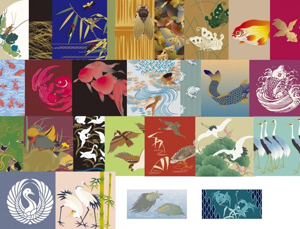 日本传统图案合集8动物32张