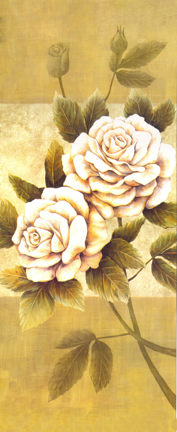 玫瑰花束油画图片