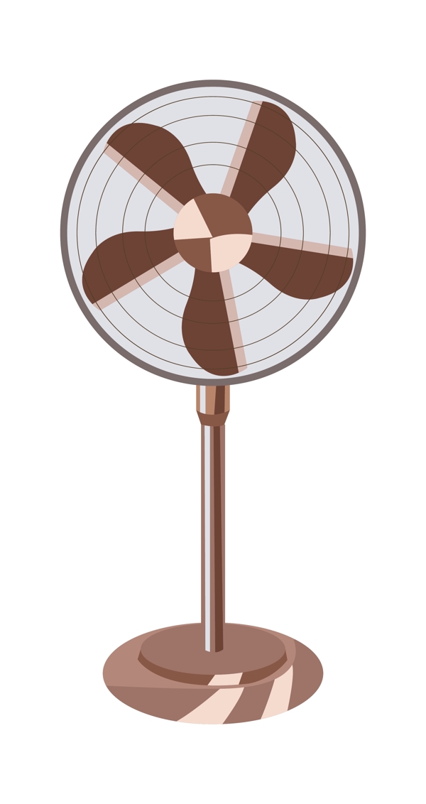 棕色的电风扇插画