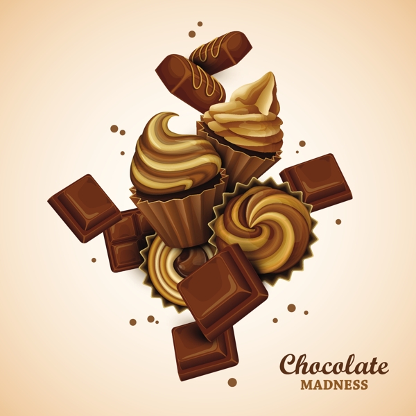 创意巧克力主体海报设计矢量素材