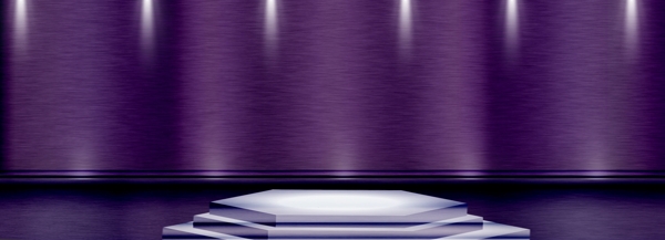 全原创紫色金属质感灯光舞台背景