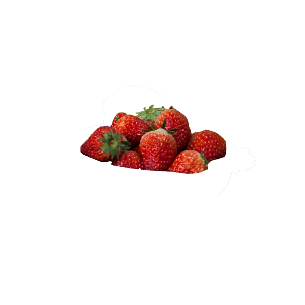 红色创意真实草莓食物元素