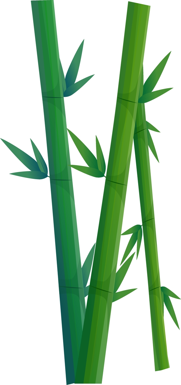 绿色竹子手绘装饰图案