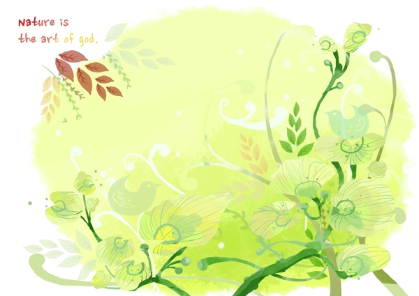 绿色藤蔓植物插画