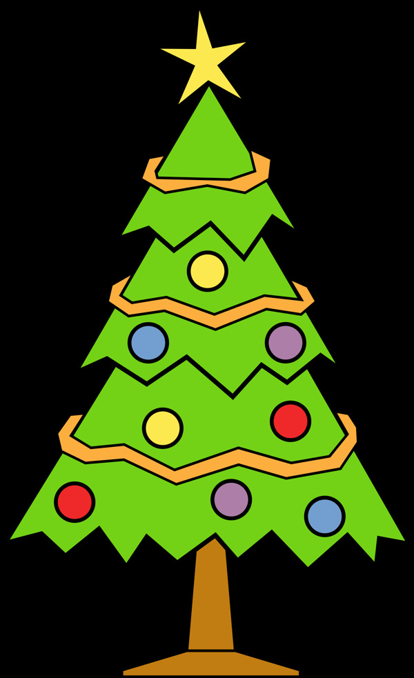 绿色卡通圣诞树免抠png透明素材