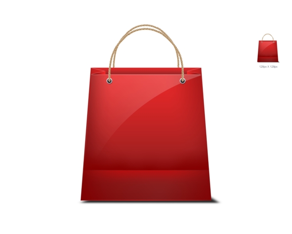 红色购物袋图标设计