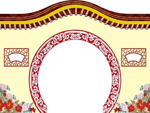 婚礼中式拱门图片