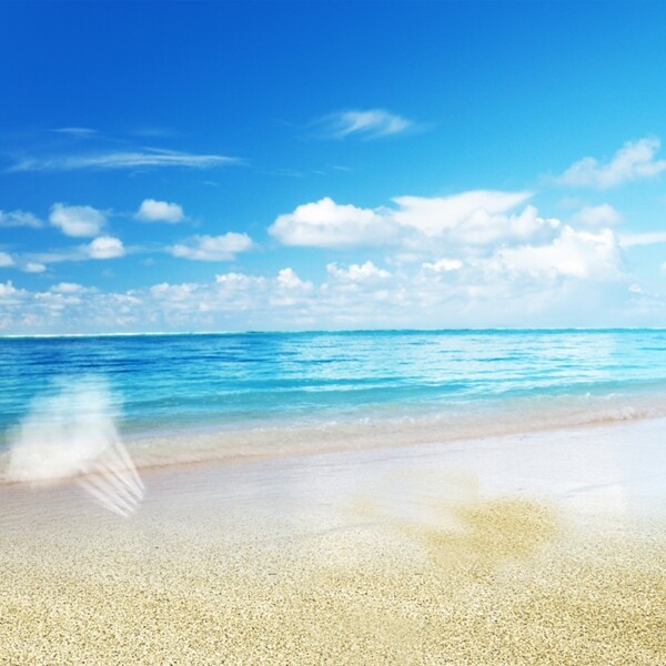 蓝色沙滩大气夏季产品聚划算直通车主图