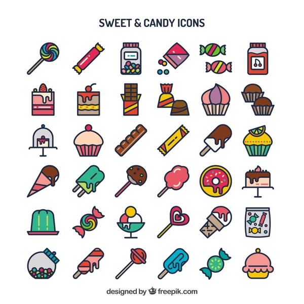 甜蜜的糖果图标集