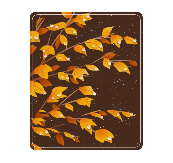 原创手绘深秋枫叶装饰素材