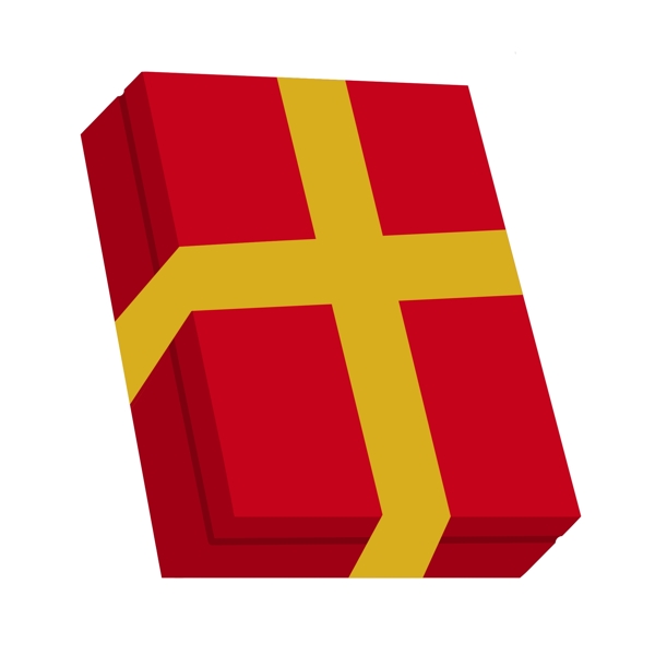 红色装饰十字礼盒