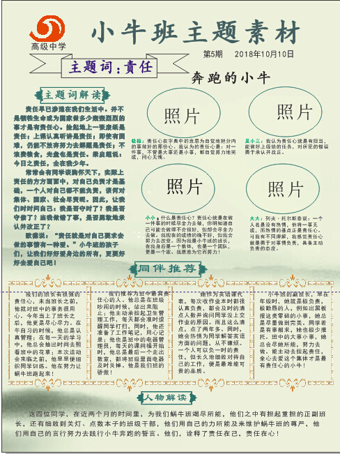 学校班级展报