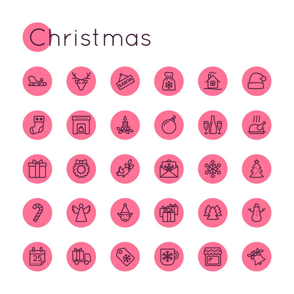 粉色圣诞节图标图片