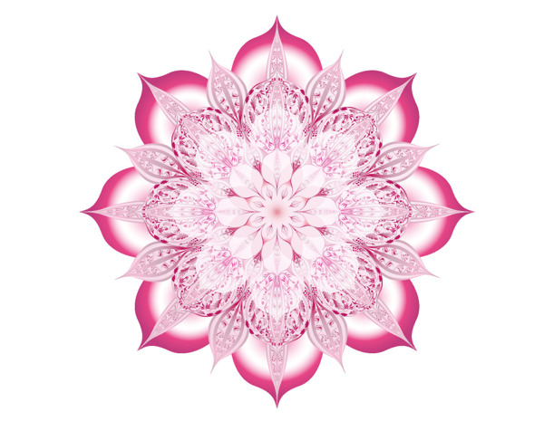 创意粉色花朵装饰矢量元素