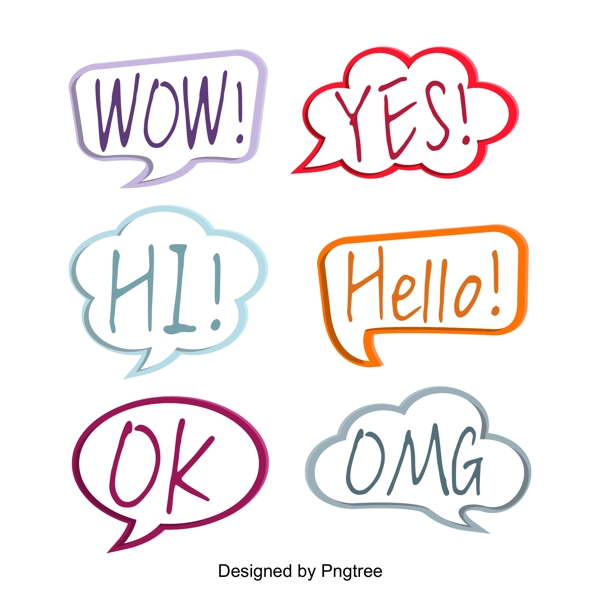 丰富多彩的业务对话框对话气泡每日英语艺术字