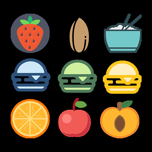 汉堡柠檬食物食品icon图标素材