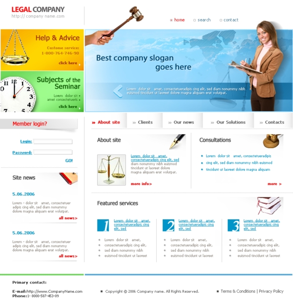 法律咨询服务公司网页模板
