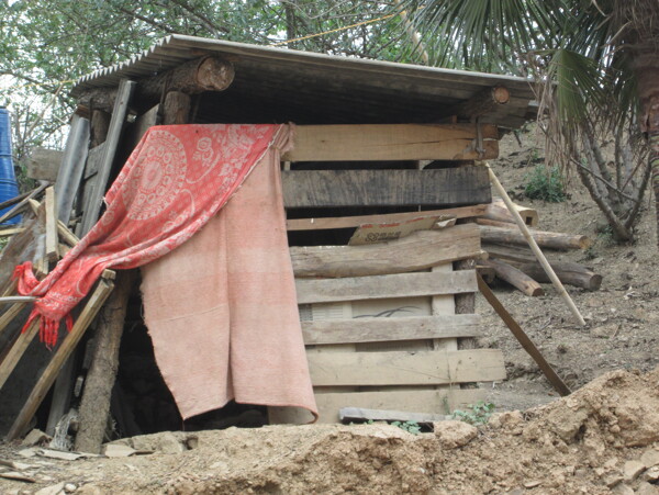地震后的简易木房