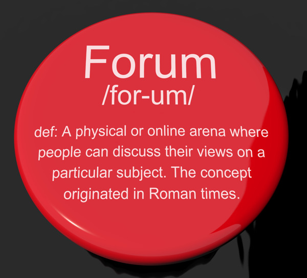 论坛定义按钮显示一个地方或讨论网络在线上