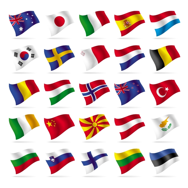 不同的世界国旗元素矢量图02