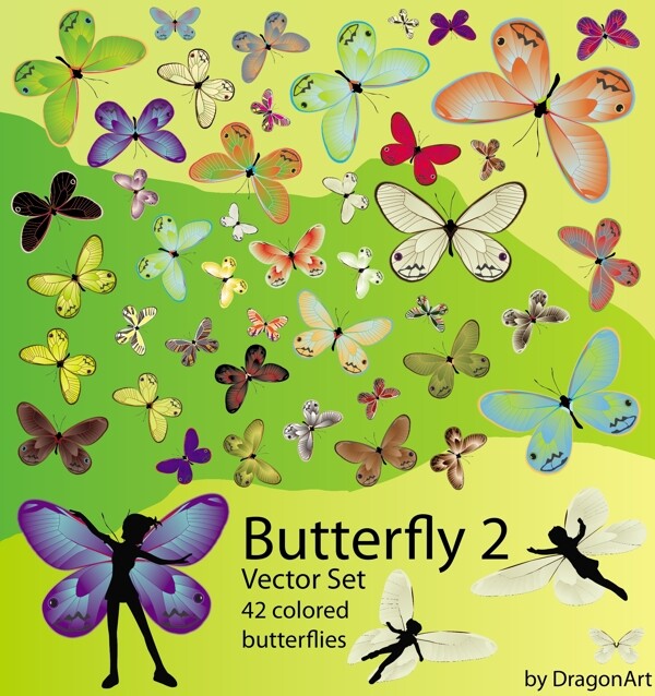 42种蝴蝶矢量素材