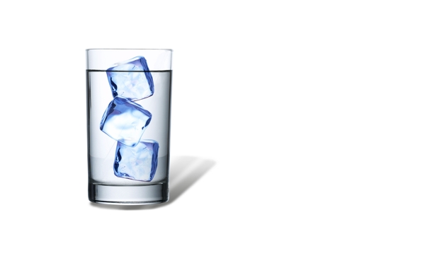 冰块水杯透明玻璃水杯清凉清爽