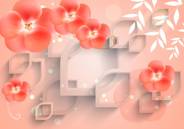 3D花朵背景墙