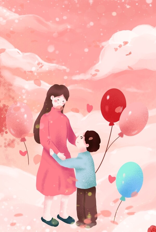 粉色温馨母亲节海报背景