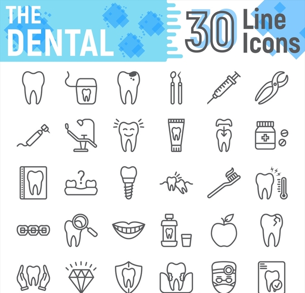 口腔健康牙齿保护图标icon