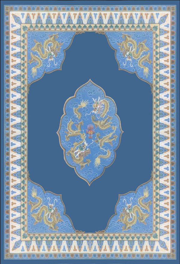 地毯花边地毯图案传统蓝色图片