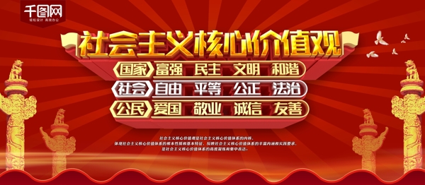 社会主义核心价值观党建展板