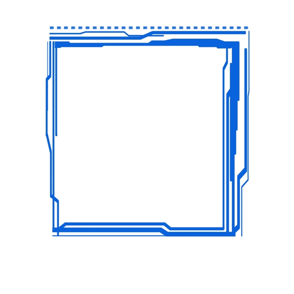 蓝色矩形线路科幻科技对话框边框底纹
