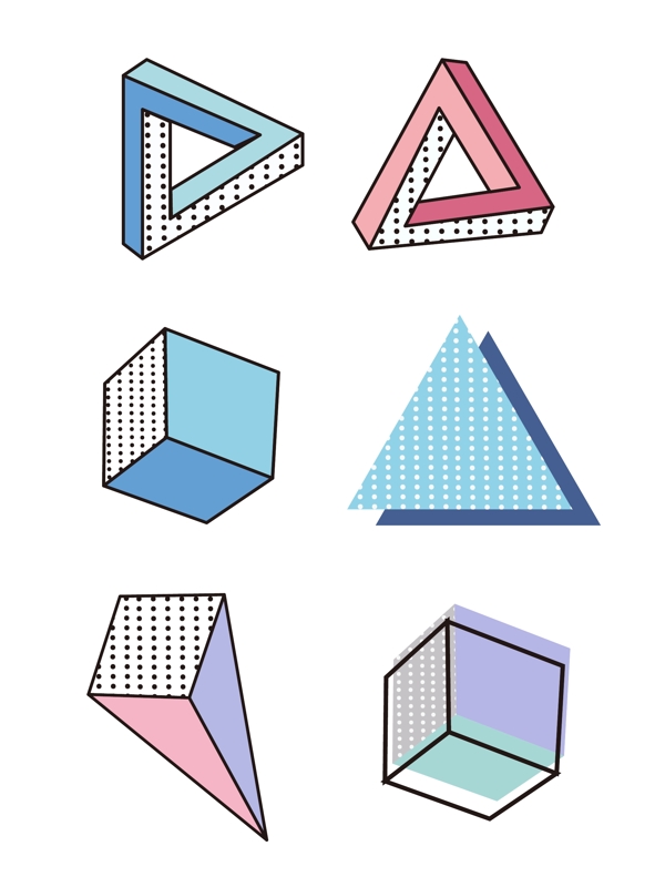 趋势元素孟菲斯可商用几何图案可商用元素
