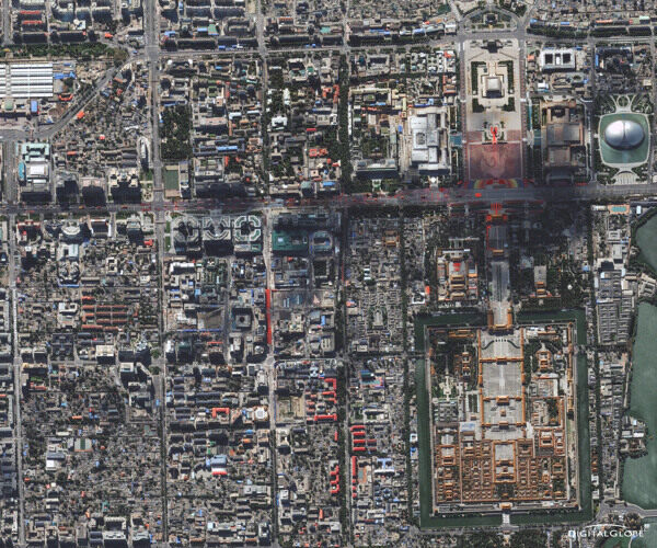 99年国庆大阅兵卫星图图片