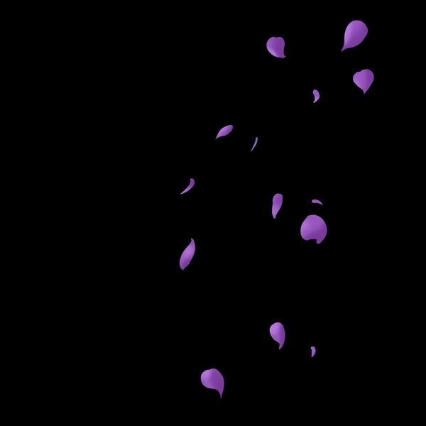 紫色花瓣漂浮元素