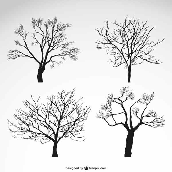 冬季树木矢量图片