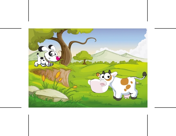 卡通动物矢量农场背景图海报图