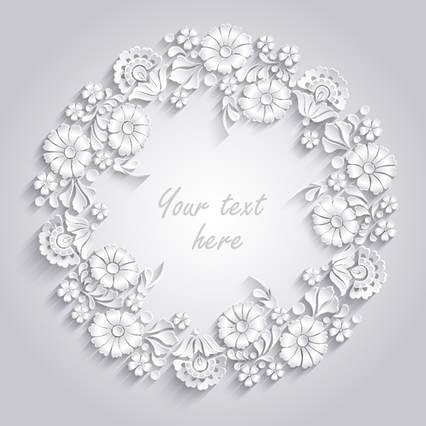 白色纸质花环图片