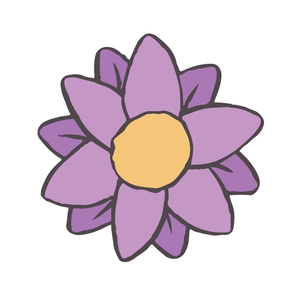 紫色多瓣花朵免抠图