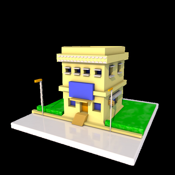 C4D卡通房子3D立体