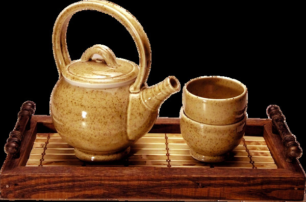 雅致浅褐色茶具产品实物