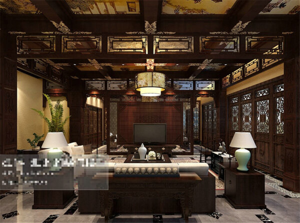 古典餐厅3D模型室内装饰