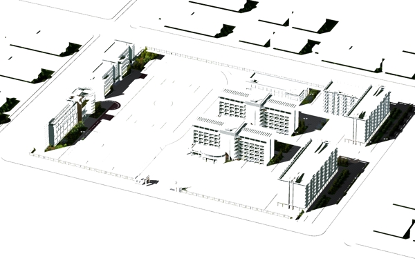 学校建筑设计效果图PSD素材图片